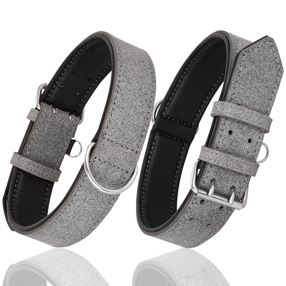Riparo collar de cuero ajustable resistente para perros activos