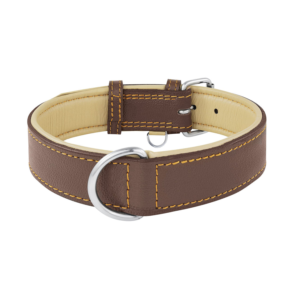 Riparo collar de cuero acabado mate, resistente y cómodo en uso diario.