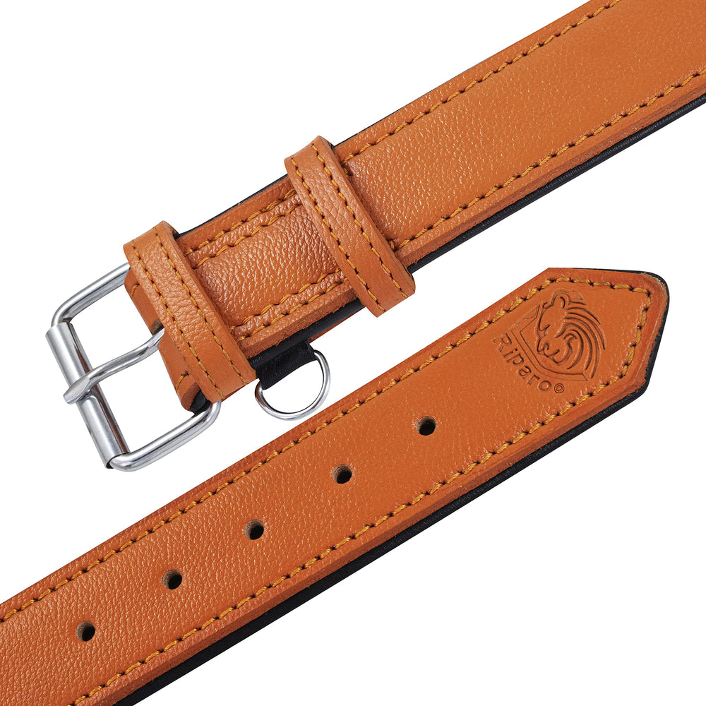 Tacto suave y aspecto premium del collar Riparo Motorsports naranja acolchado
