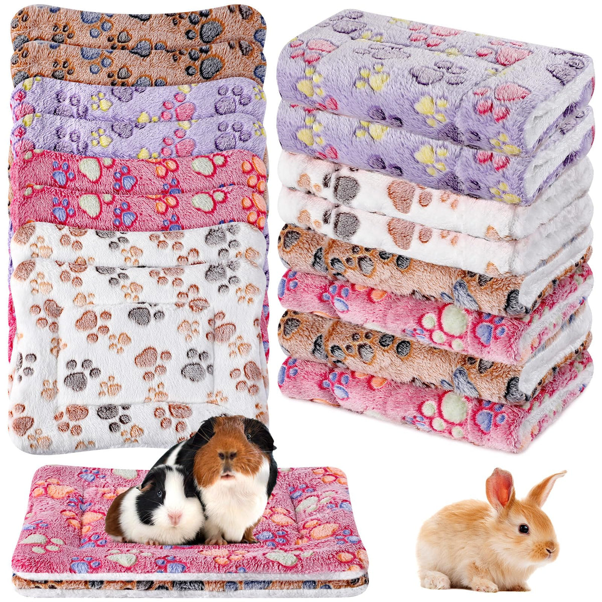 Ripeng manta de felpa para mascotas, 8 piezas, suave y lavable, ideal para jaula