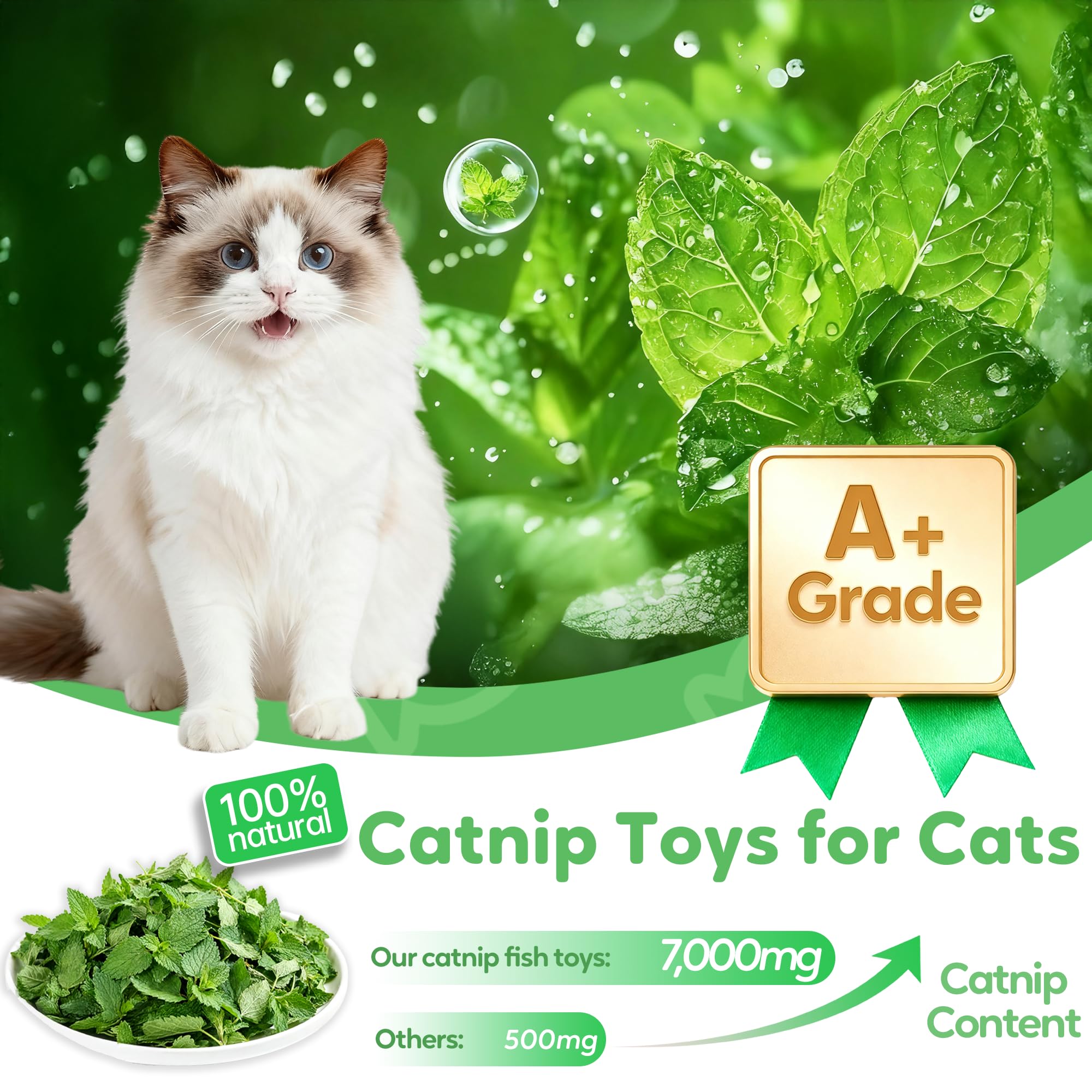Rishoesu juguete-gato peluche natural, estimula actividad y juego seguro.