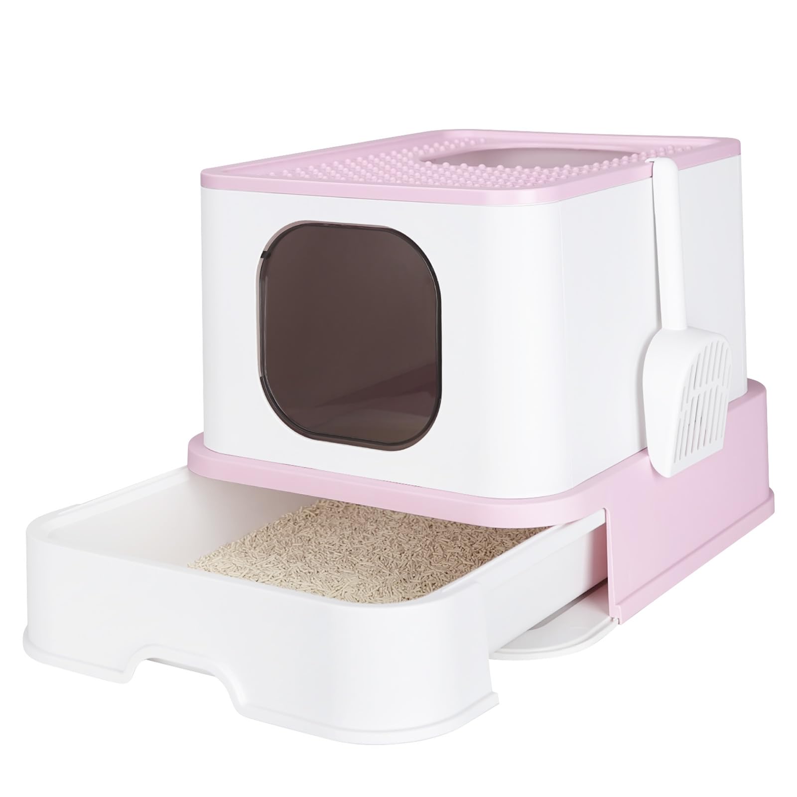 RIZZARI bacinita plegable para gatos con cajón, alta capacidad y fácil limpieza.