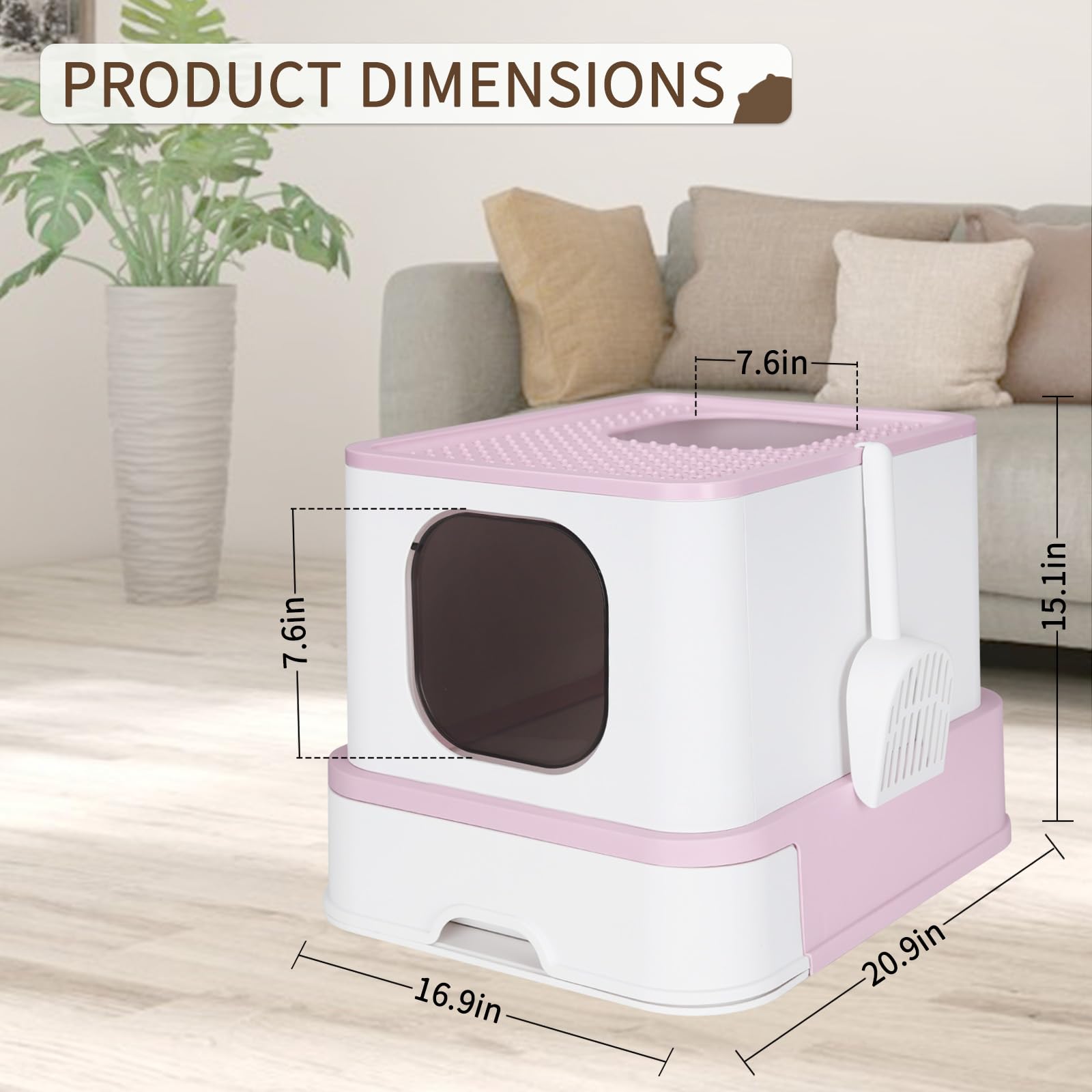 RIZZARI bacinita para gatos con tapa, privacidad y control de olores.