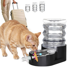 RIZZARI bebedero para perros 5L con gravedad negro, agua constante.