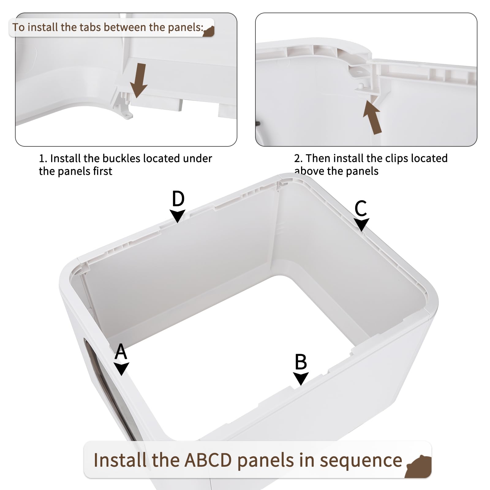 Caja de arena con dos puertas para mayor comodidad.
