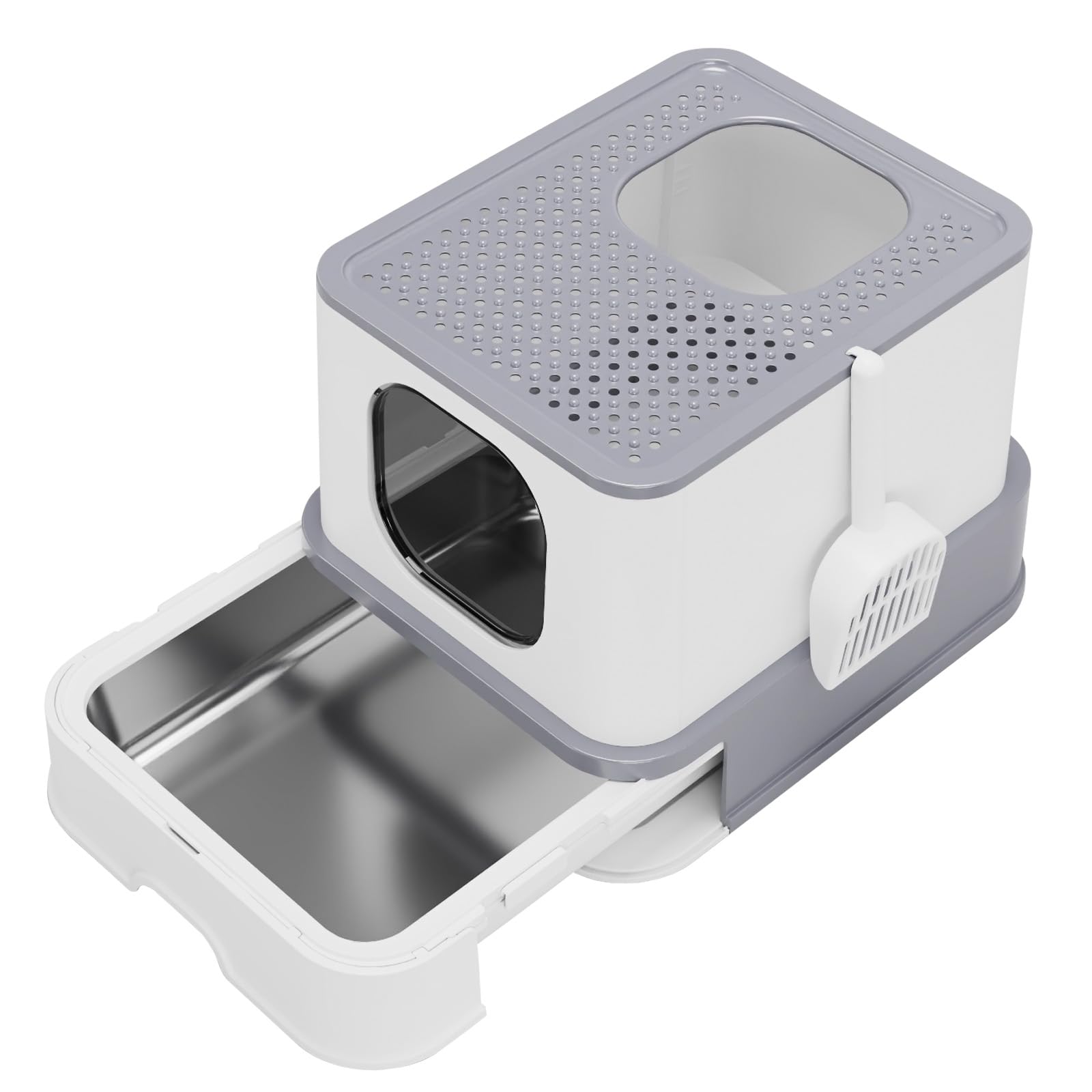Caja RIZZARI para gato grande muestra espacio interior cómodo.