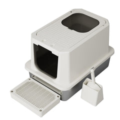 RIZZARI caja-gato-inoxidable, tamaño-extra-grande, para comodidad y privacidad.