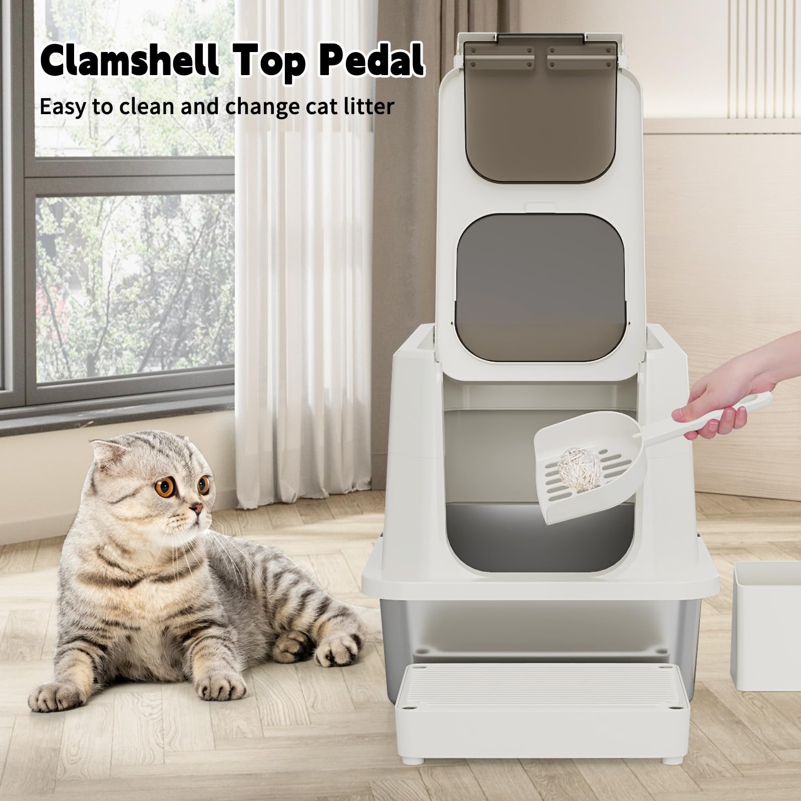 RIZZARI caja-gato-limpieza-facil-desmontable facilita mantenimiento de rutina.