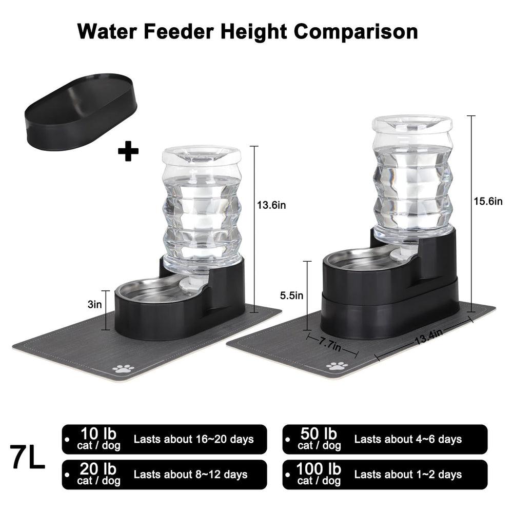 RIZZARI dispensador para gatos en acero inoxidable, durabilidad y agua limpia