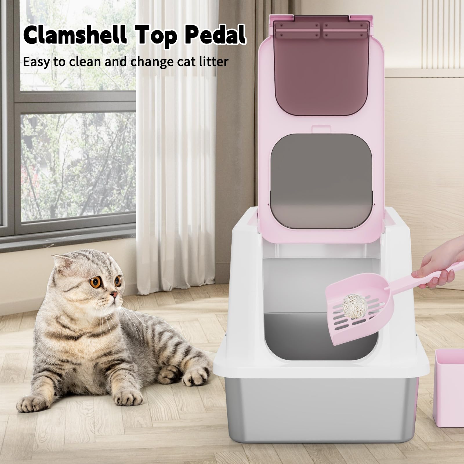 RIZZARI entrada superior para gatos, permite saltar con facilidad.