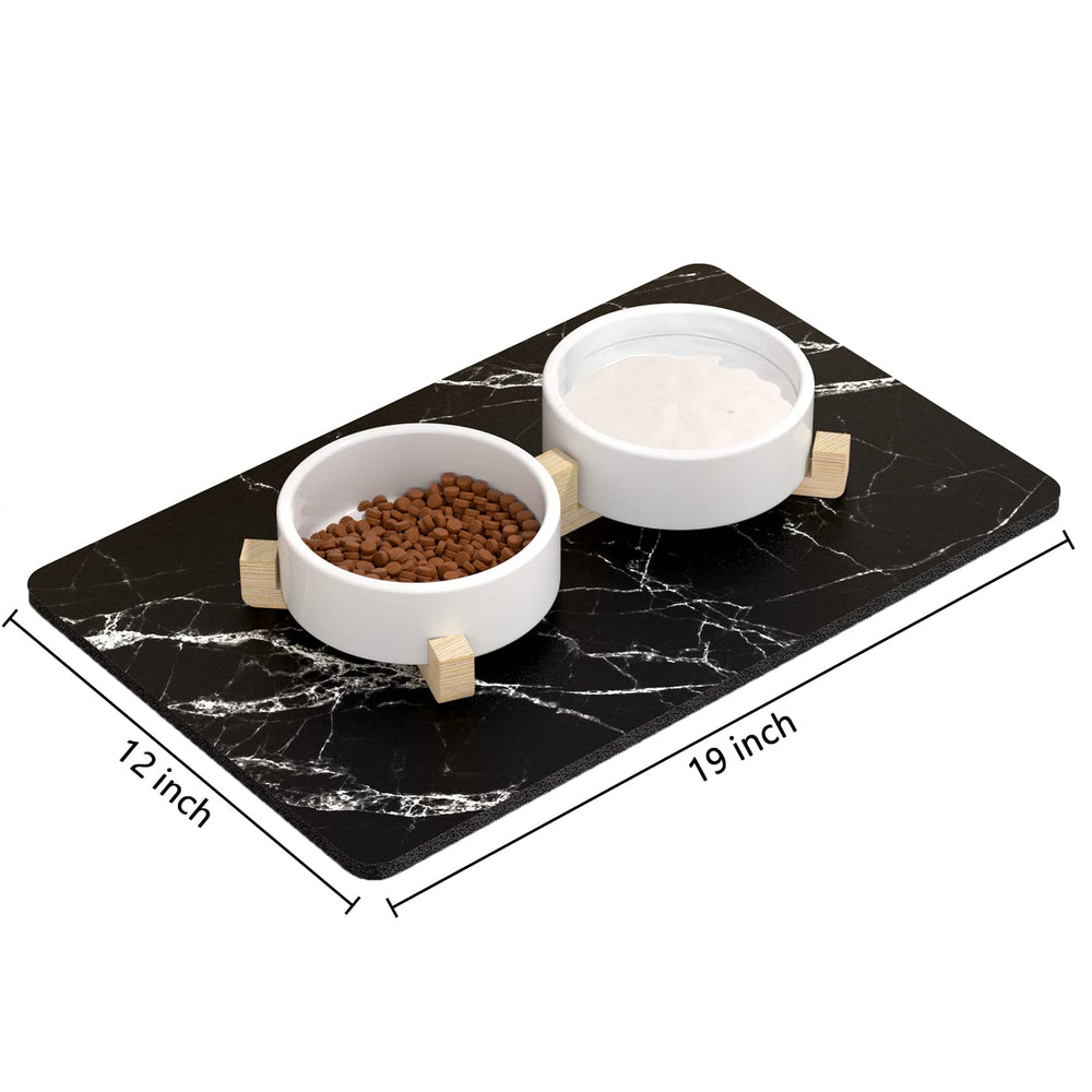 Alfombrilla absorbente para comida y agua con Rnivvi, reduce manchas.