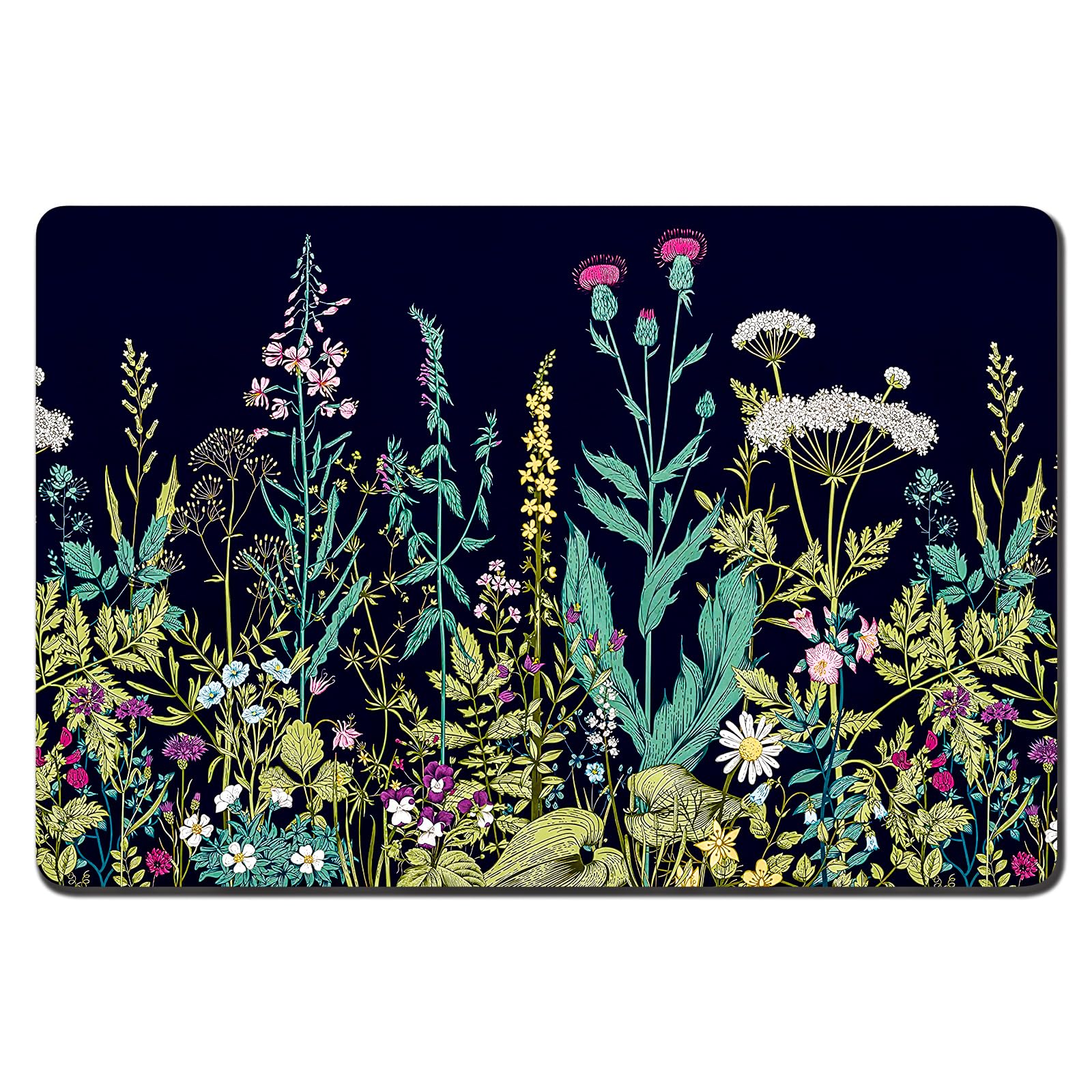 Rnivvi alfombrilla para alimentación de perro con diseño floral que mantiene limpia la zona de comer.