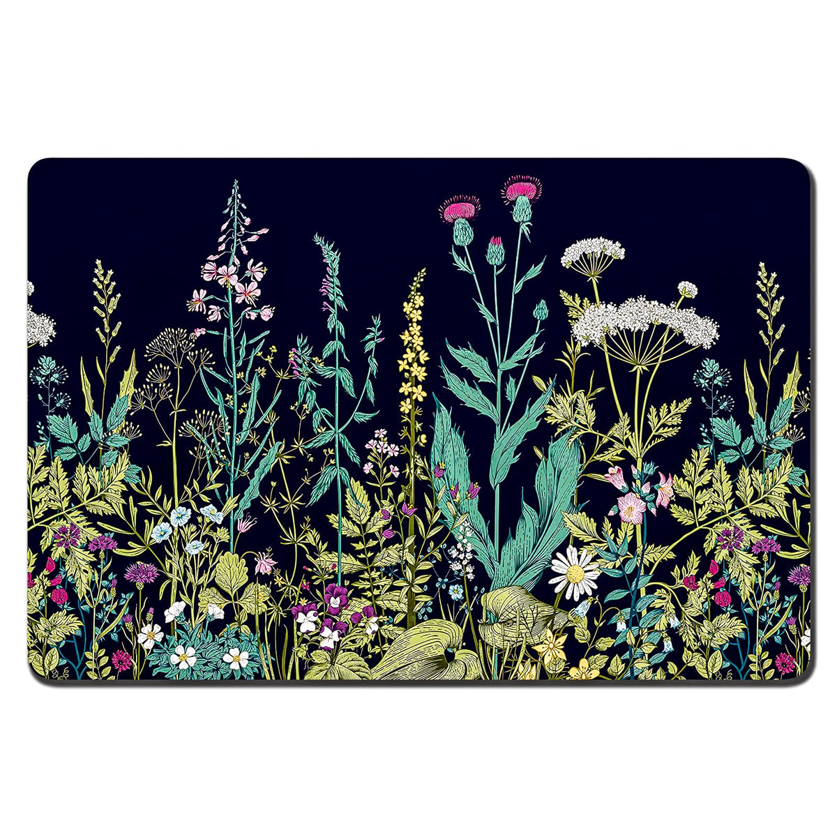 Rnivvi alfombrilla para alimentación de perro con diseño floral que mantiene limpia la zona de comer.