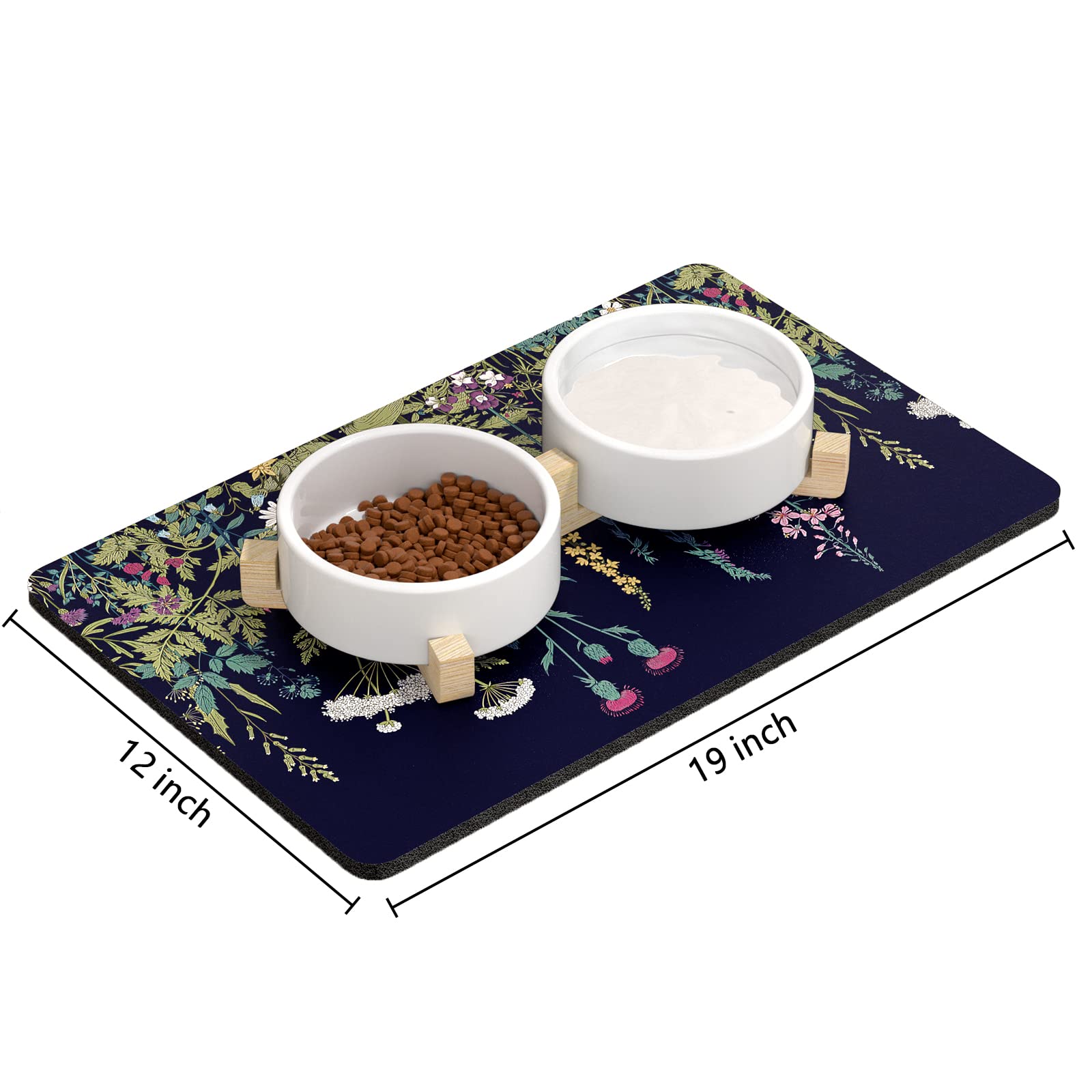 Rnivvi alfombrilla anti-deslizante con motivo floral, ideal para evitar derrames durante la comida.