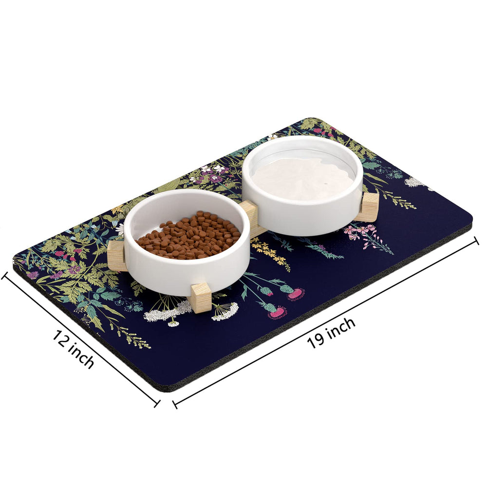 Rnivvi alfombrilla anti-deslizante con motivo floral, ideal para evitar derrames durante la comida.