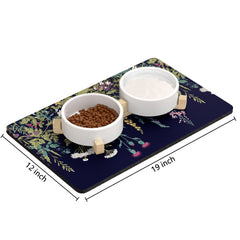 Rnivvi alfombrilla anti-deslizante con motivo floral, ideal para evitar derrames durante la comida.