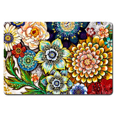 Alfombrilla Rnivvi para comida de perro con flor mandala y protección del piso