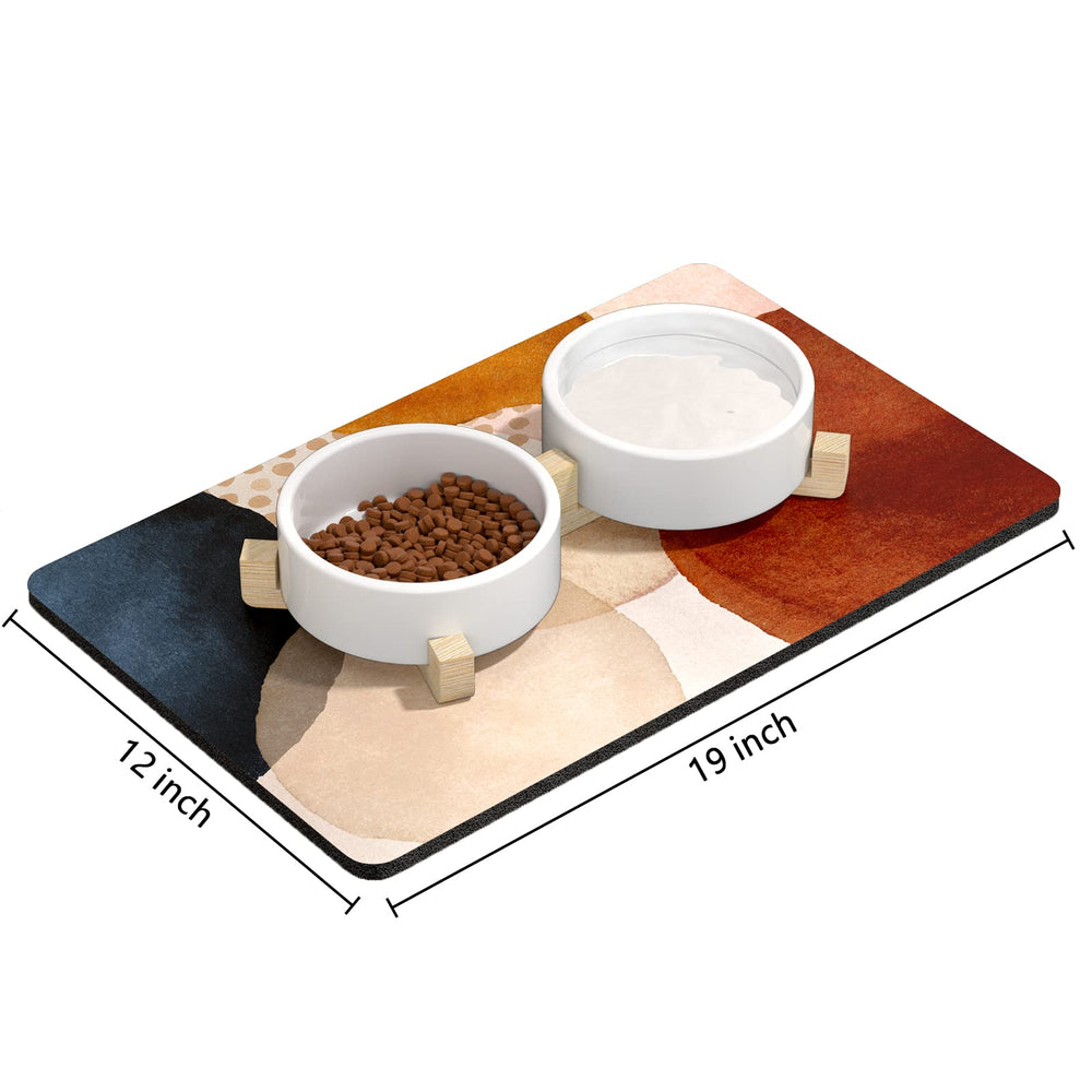 Rnivvi: alfombrilla para agua y comida de mascotas, superficie absorbente que reduce derrames.
