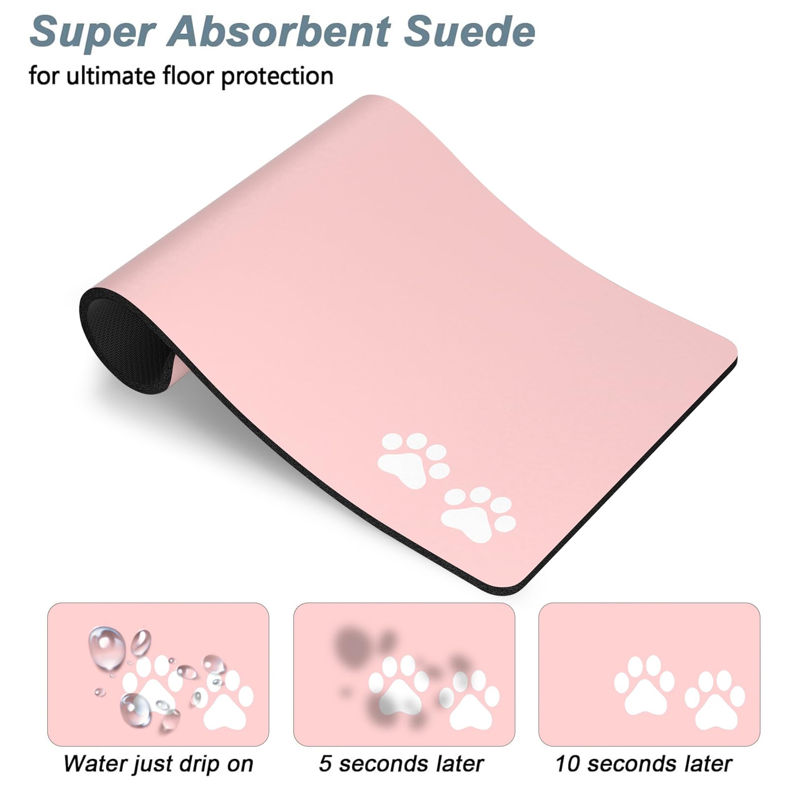 Rnivvi alfombrilla anti-deslizante rosa protege el suelo durante las comidas.