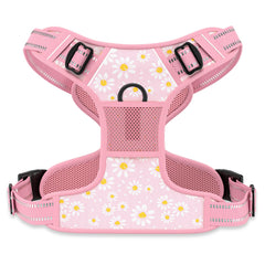 Arnés Rnivvi floral rosa para paseos cómodos y con estilo.
