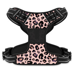 Arnés Rnivvi sin tirones leopardo rosa XL para paseos nocturnos