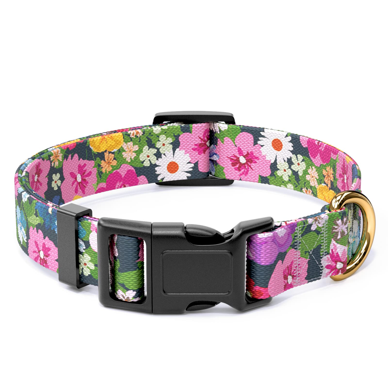 Collar rnivvi grande con diseño floral, ideal para paseos diarios