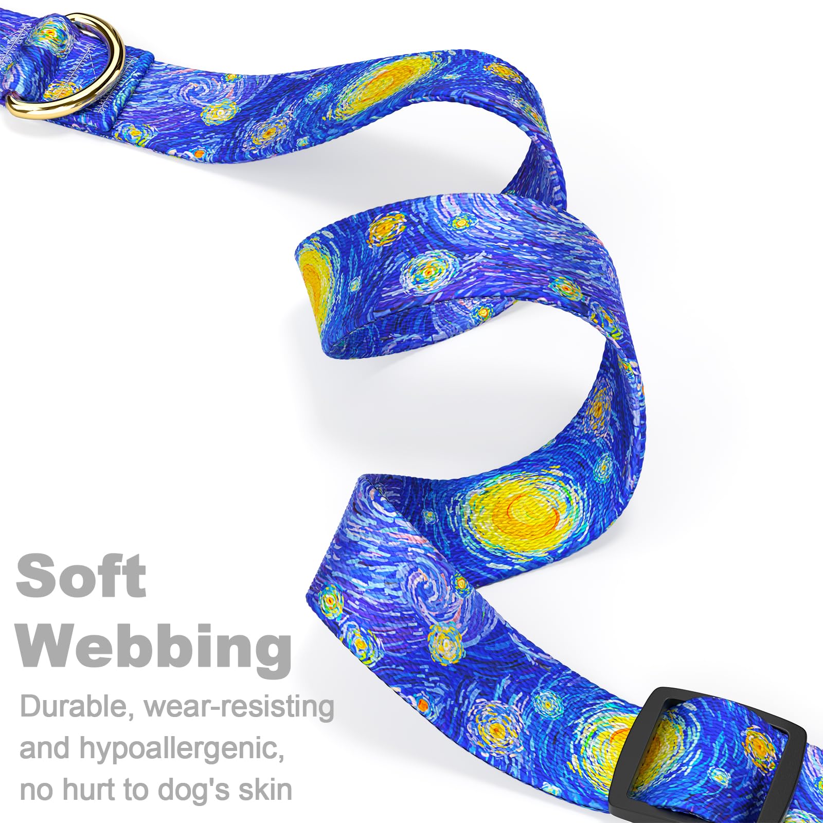 Collar Rnivvi floral para perros grandes, perfecto para paseos diarios
