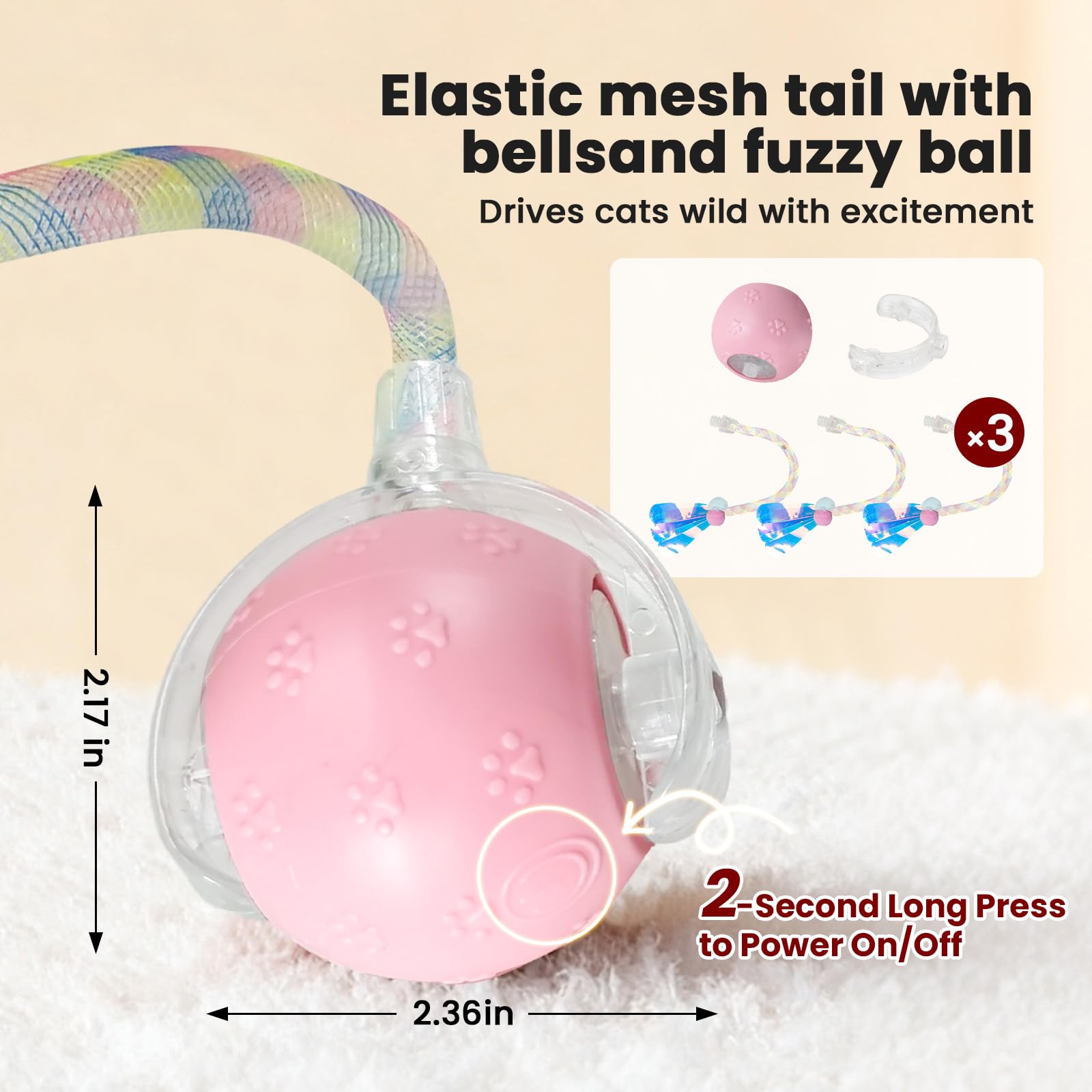 Rocfish Juguete Interactivo: bola con sensor que evita obstáculos para sesiones seguras