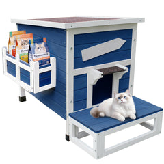 Rockever casa-gato-exterior-grande refugio duradero para gatos al aire libre