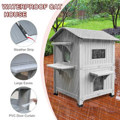 Rockever casa gatos dimensiones amplias para convivencia de varios felinos.