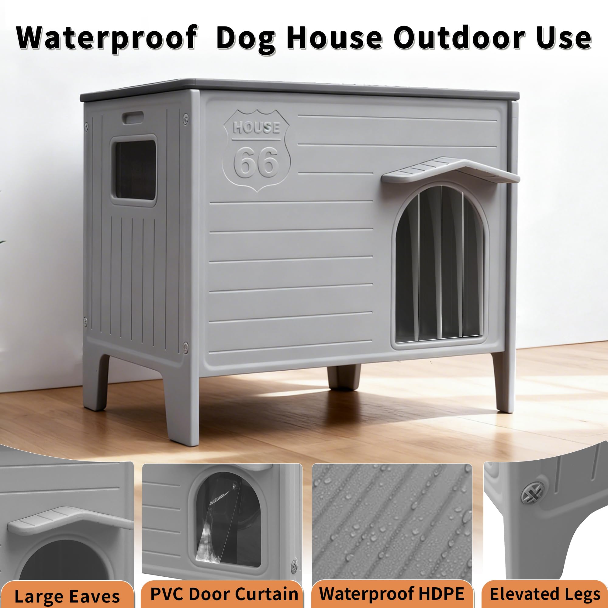 Rockever casa para perro, paredes aisladas para comodidad estacional.