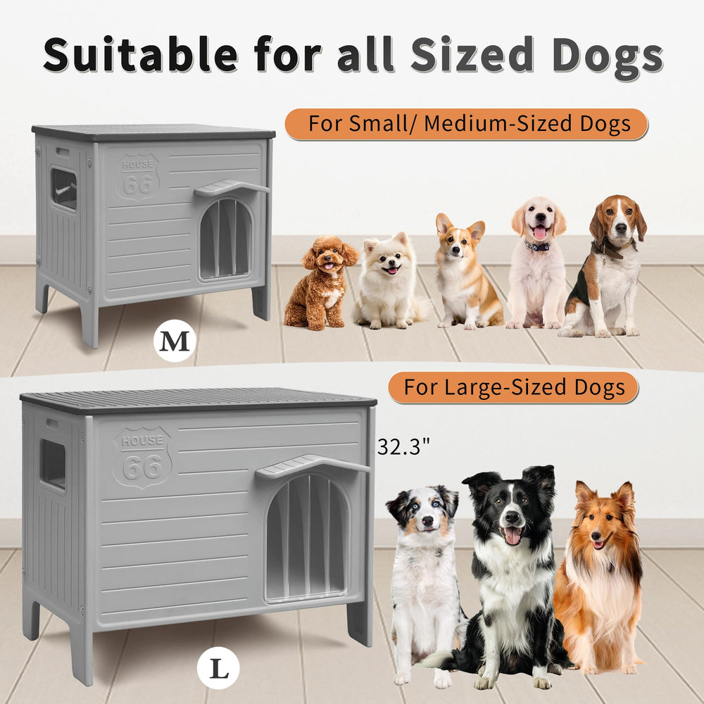 Rockever casa para perro, patas elevadas para secado rápido.