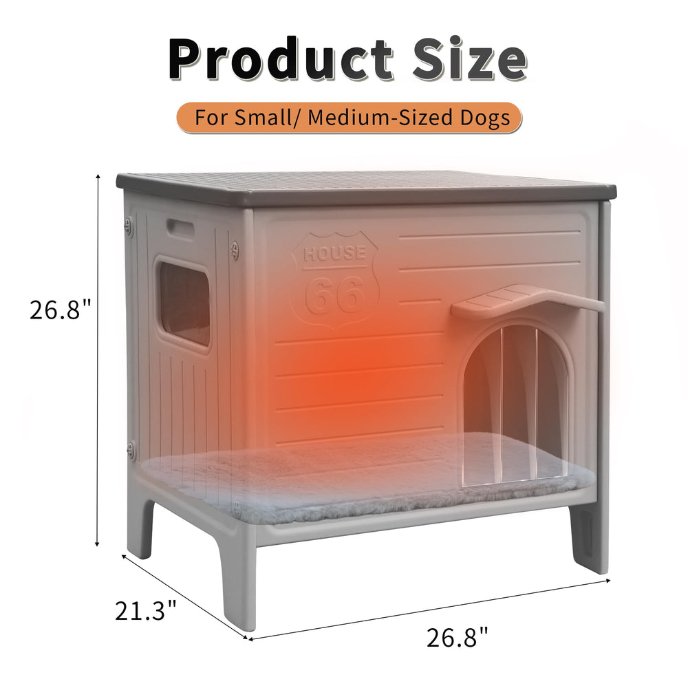 Rockever casa para perro, ventanas acrílicas para buena ventilación.