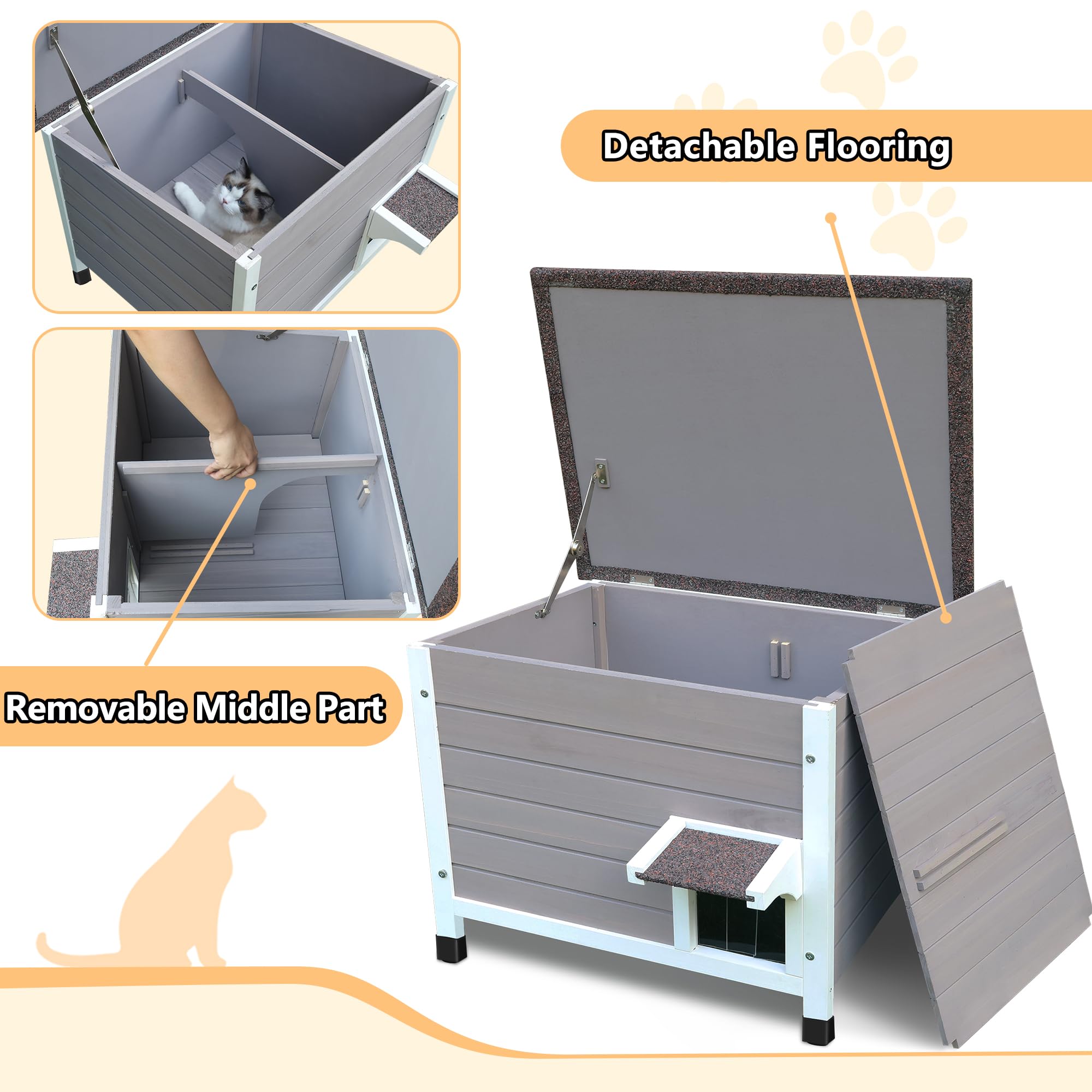 Rockever caseta aislada para gatos: instalación rápida con piezas perforadas.