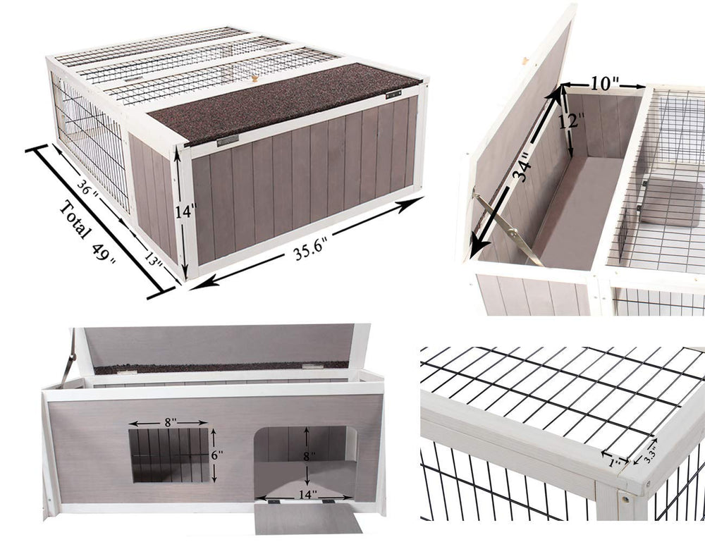 Rockever dimensiones-exteriores-40x36x14 ofrecen espacio cómodo para roedores pequeños.