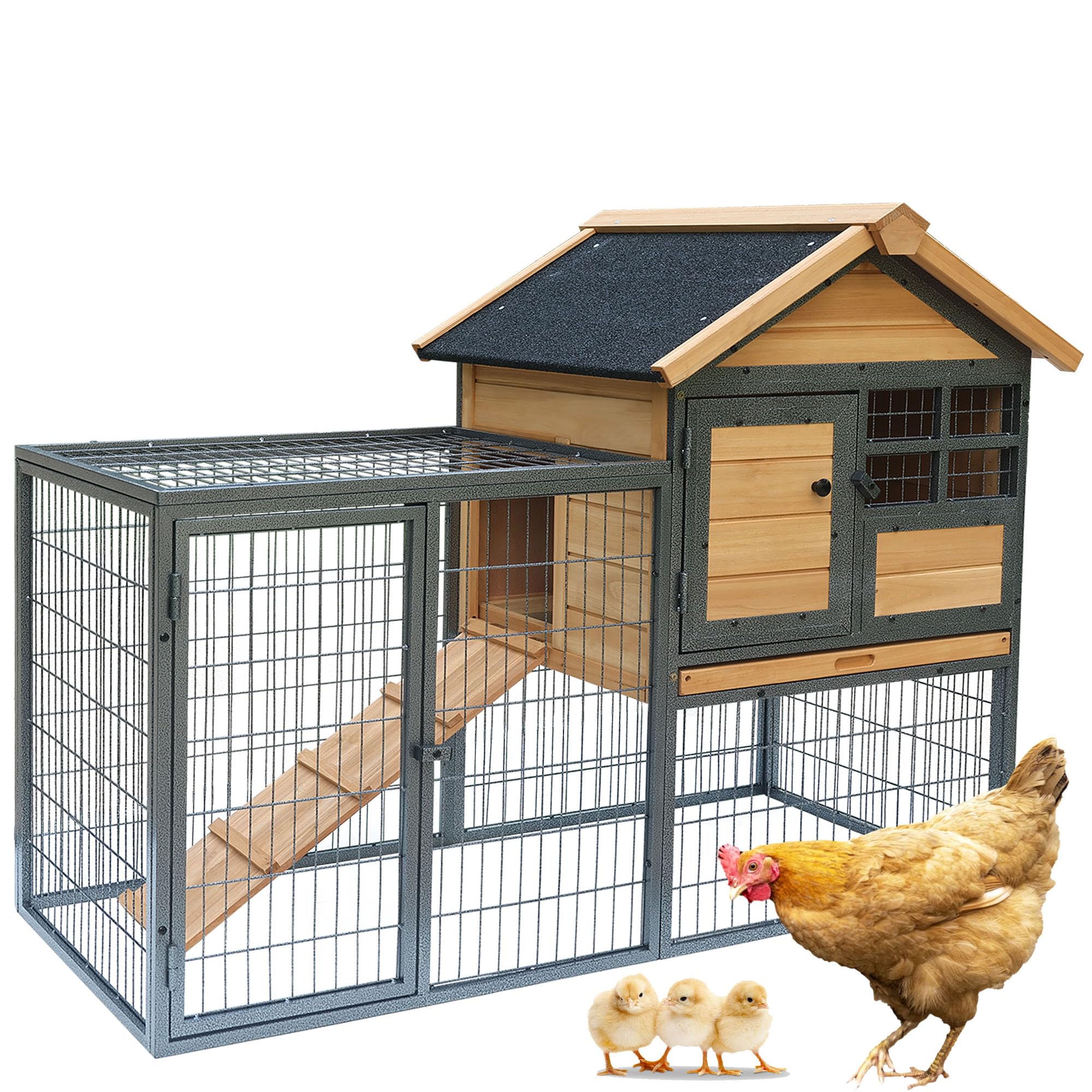 Rockever gallinero dos niveles para uso interior y exterior, estructura estable.