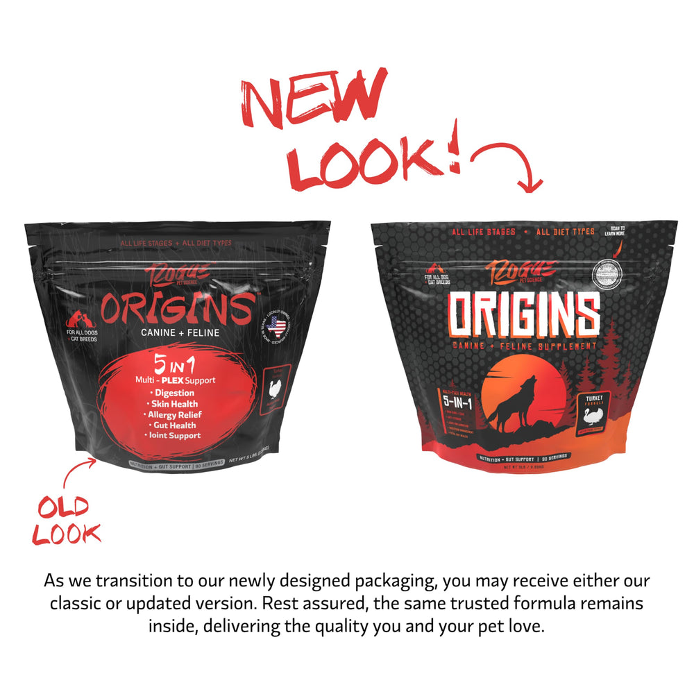 Rogue Pet Science Origins: bolsa de pavo natural para nutrición avanzada y proteína de alta calidad.