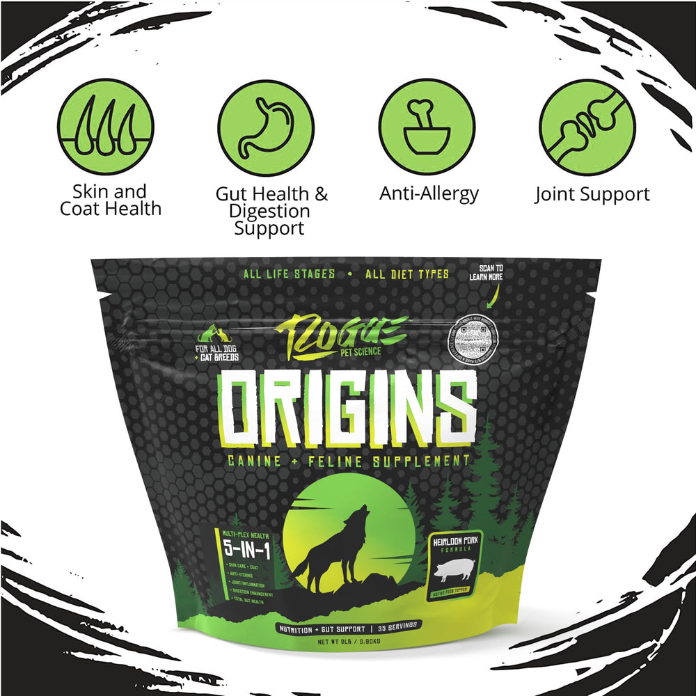 Rogue Pet Science Origins: apoyo a articulaciones y movilidad.