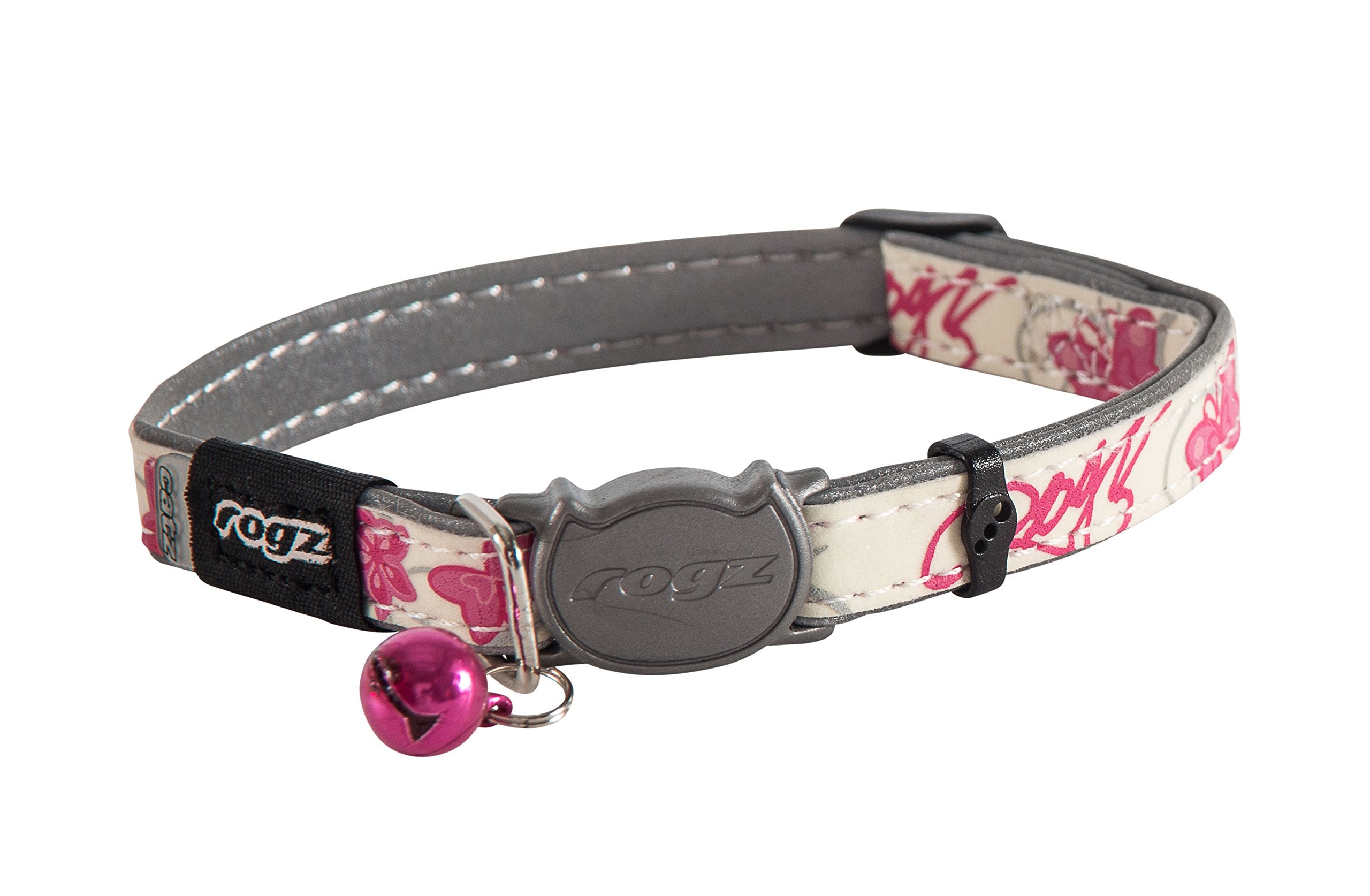 Collar Rogz para gato con brillo en la oscuridad, mayor visibilidad nocturna.