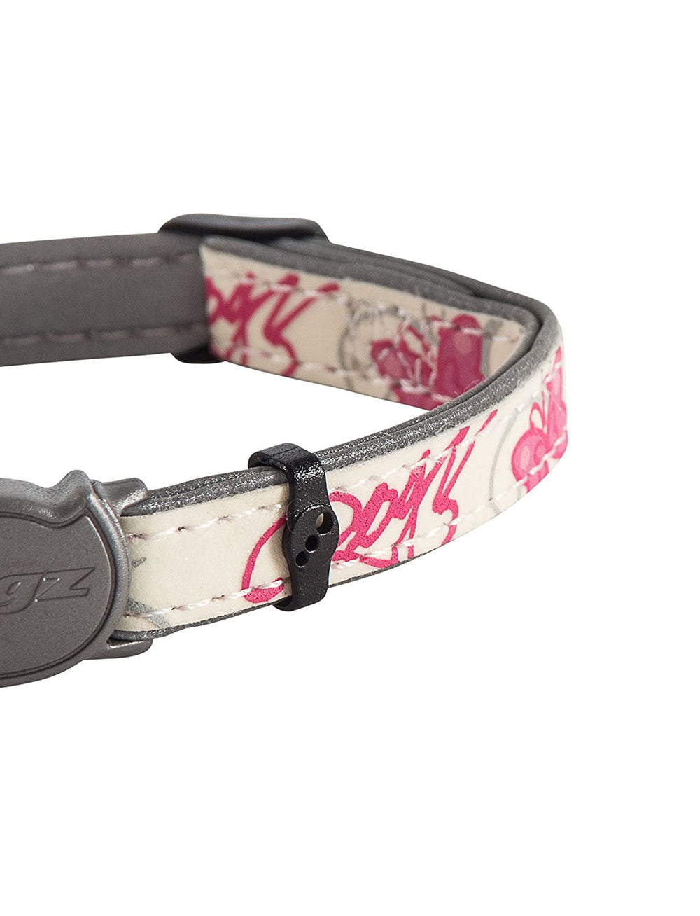 Collar Rogz con cascabel desmontable para saber cuándo se acerca.