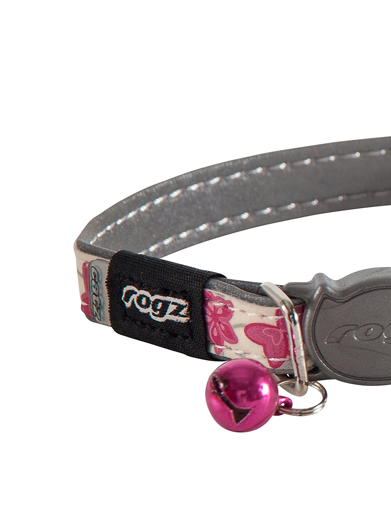 Collar Rogz para gato, reflectante y visible a la luz, ideal para paseos nocturnos.