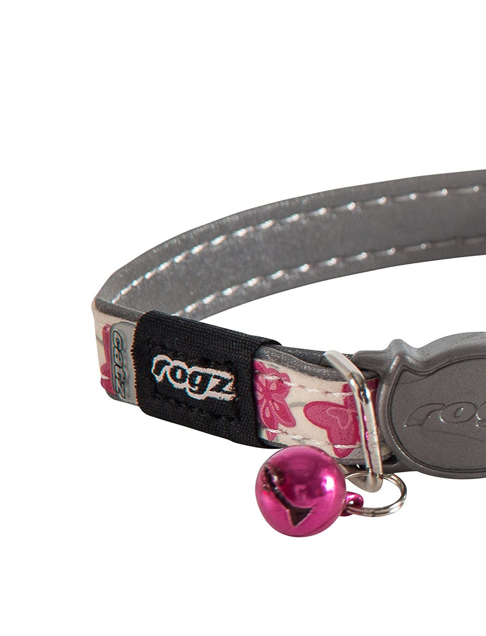 Collar Rogz para gato, reflectante y visible a la luz, ideal para paseos nocturnos.