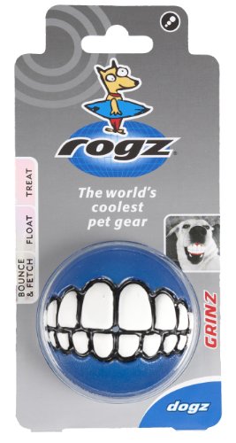 Dispensador de premios Rogz en azul para recompensas rápidas.