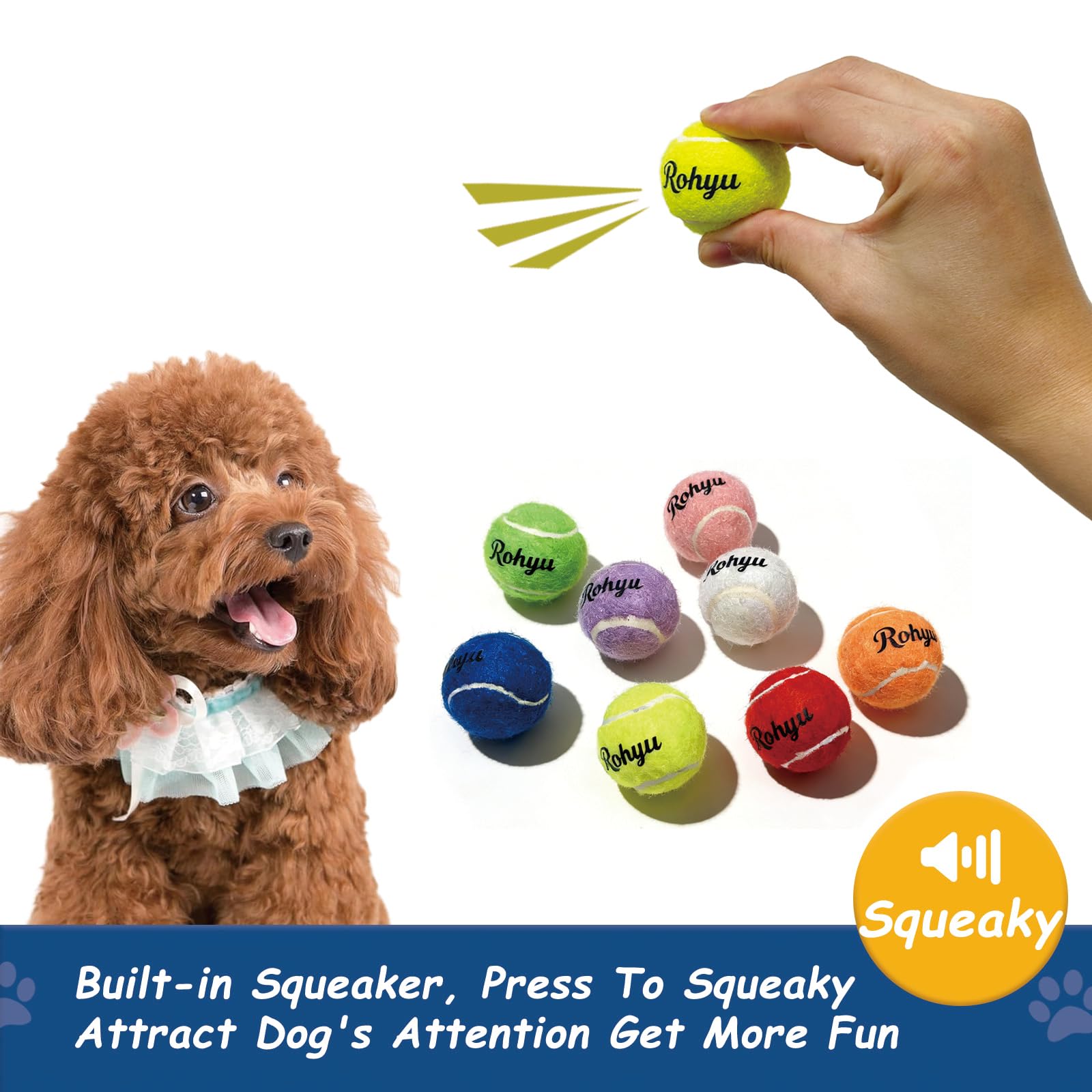 Pelota Rohyu con chirrido para perros pequeños