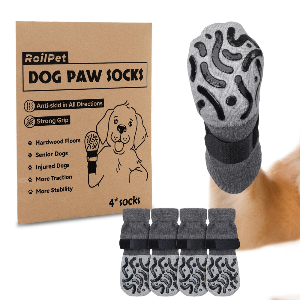 Calcetines Roilpet antideslizantes para patitas de perro, agarre seguro en suelos lisos.