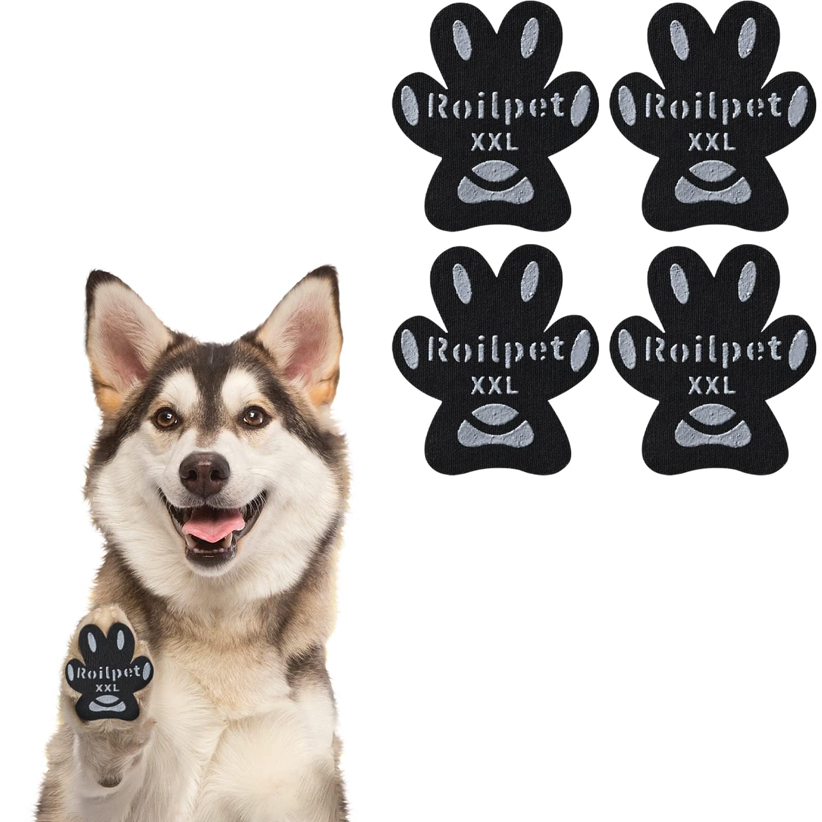 Roilpet protector-patas antideslizante adherido para mayor tracción en suelos duros.