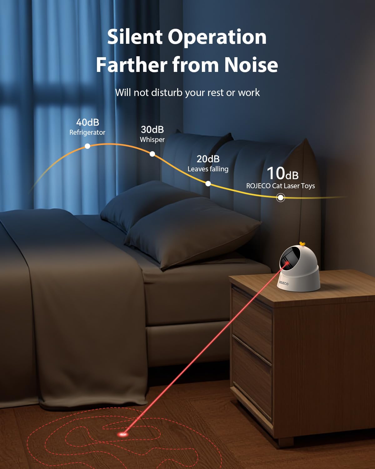ROJECO Auto Laser Cat Toy luz láser de 650nm útil para juego seguro