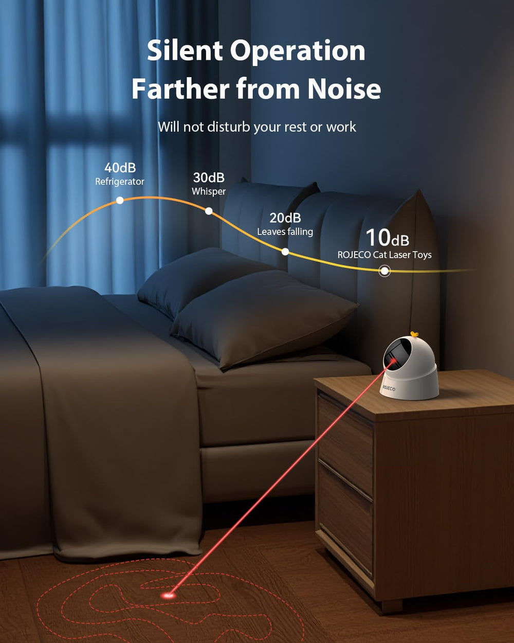 ROJECO Auto Laser Cat Toy luz láser de 650nm útil para juego seguro