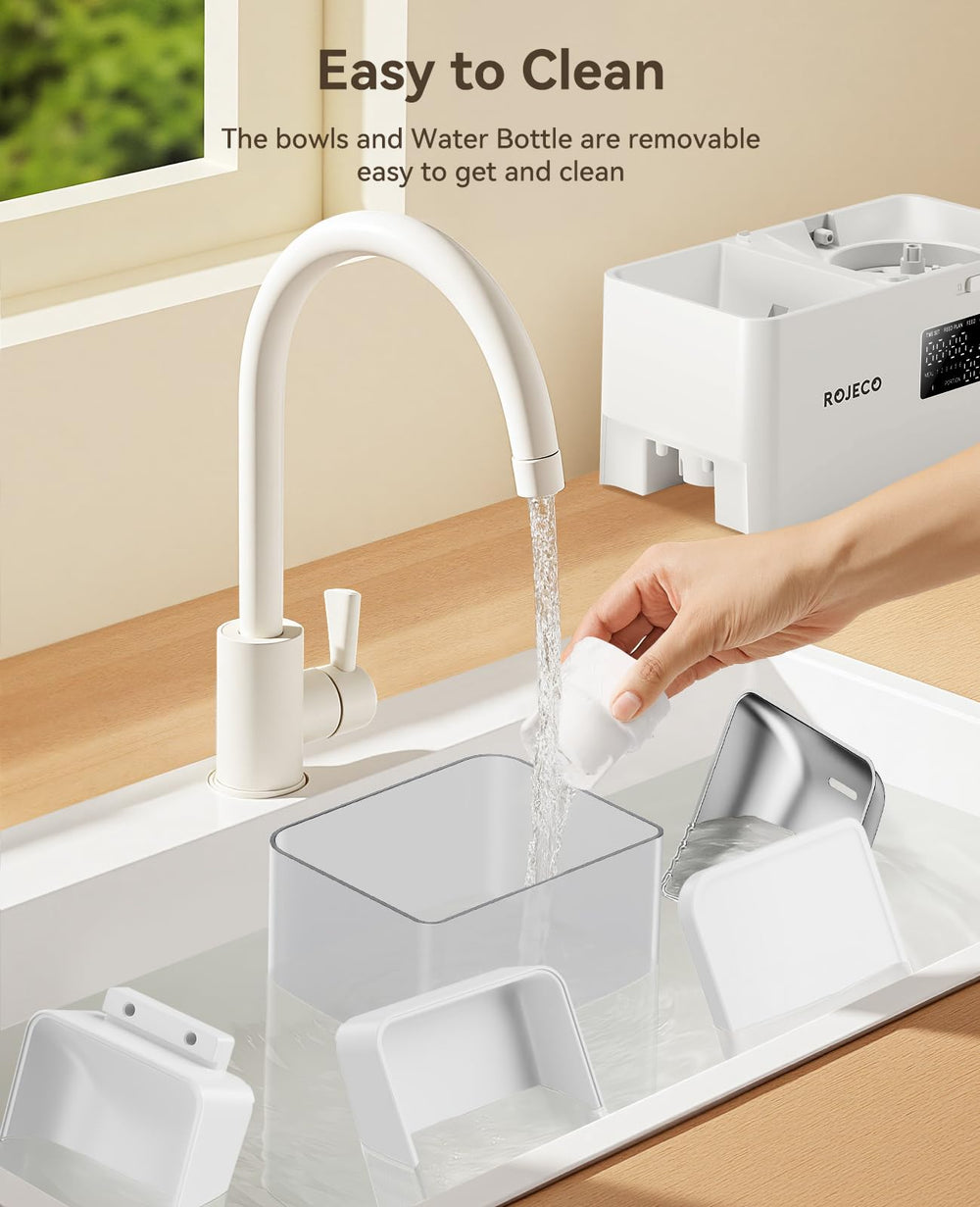 ROJECO doble-poder-alimentador, funciona con USB-C y baterías.