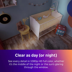 Roku Cámara con visión nocturna a color para ver detalles incluso de noche